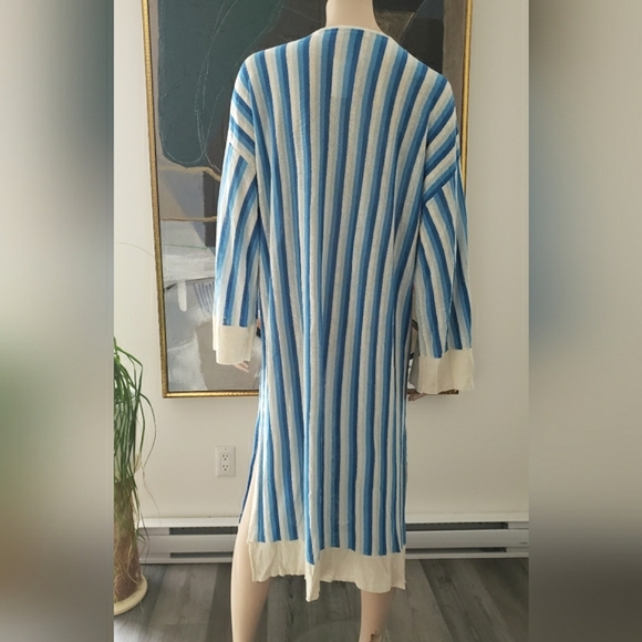 Zara | NWOT Striped Linen Knit Tunic and Pant Set - Picture 5 of 16